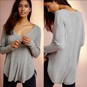 Anthropologie Sat/Sun Gray Thermal Swing Top